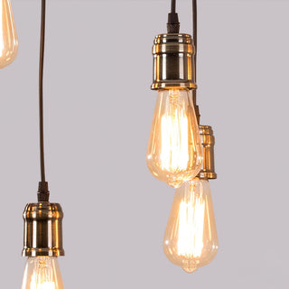 Lustra Lustre Poutre en Bois Ampoule Edison Rustique