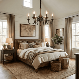 Wood Iron Candle Chandelier-Neutral Decor