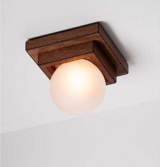Luna Applique Murale en Bois Globe Empilé Texturé Moderne Artistique