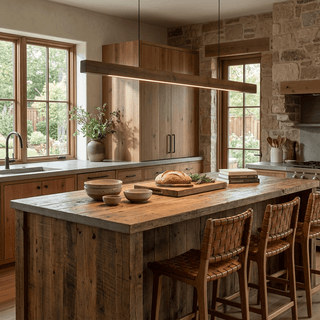 Wood Linear LED Pendant Light-Neutral Decor