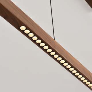 Wood Linear LED Pendant Light-Neutral Decor