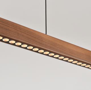 Wood Linear LED Pendant Light-Neutral Decor