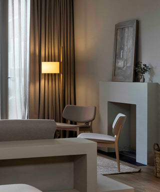 Jex Lampadaire en Bois Et Tissu