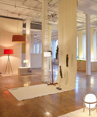 Jex Lampadaire en Bois Et Tissu
