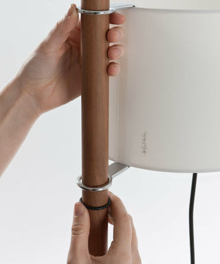 Jex Lampadaire en Bois Et Tissu