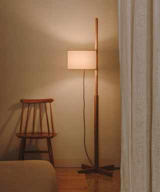 Jex Lampadaire en Bois Et Tissu
