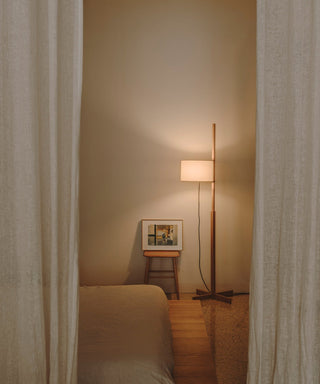 Jex Lampadaire en Bois Et Tissu