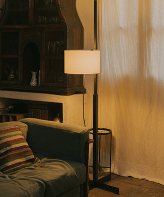 Jex Lampadaire en Bois Et Tissu