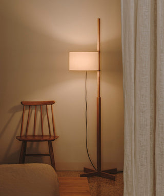 Jex Lampadaire en Bois Et Tissu