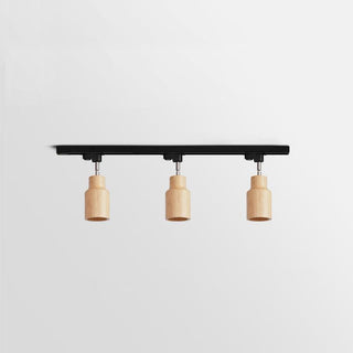 Solara Plafonnier sur rail en bois à têtes réglables