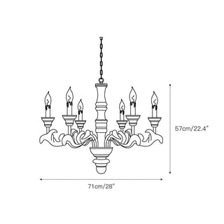 Vovynan Lustre Colonne Romaine Bois Luxe