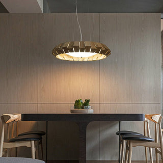 Wooden Patchwork Ring Chandelier-Neutral Decor