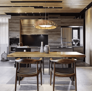 Wooden Patchwork Ring Chandelier-Neutral Decor