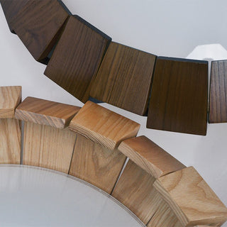 Wooden Patchwork Ring Chandelier-Neutral Decor