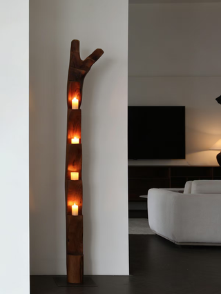 Wooden Branch Candle Tower-Neutral Decor