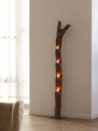 Wooden Branch Candle Tower-Neutral Decor