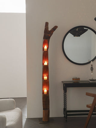 Wooden Branch Candle Tower-Neutral Decor