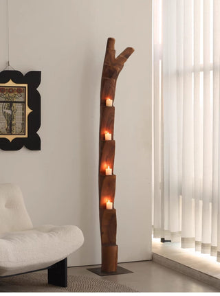 Wooden Branch Candle Tower-Neutral Decor