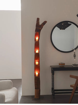 Wooden Branch Candle Tower-Neutral Decor