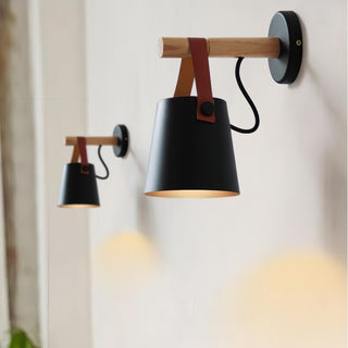 Solarese Applique en bois et cuir