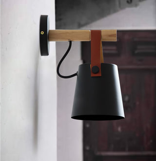 Solarese Applique en bois et cuir