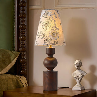 Thorne Vintage Lampe de Table en Bois Noyer