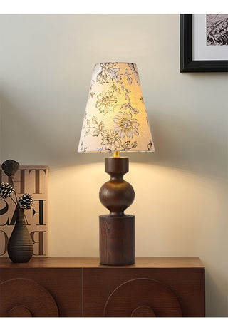 Thorne Vintage Lampe de Table en Bois Noyer