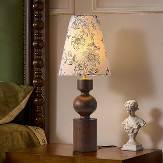 Thorne Vintage Lampe de Table en Bois Noyer