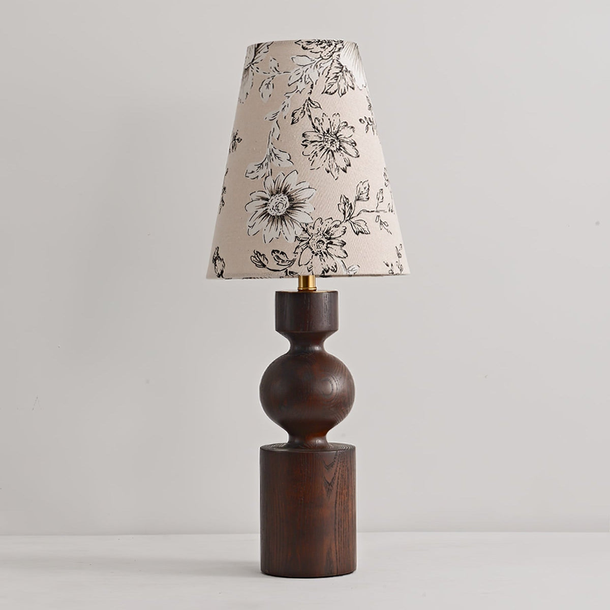 Thorne Vintage Lampe de Table en Bois Noyer