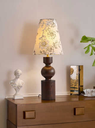 Thorne Vintage Lampe de Table en Bois Noyer