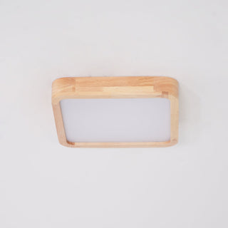 Lustra Lumière Plafonnière Géométrique en Bois LED-Luire