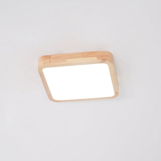 Lustra Lumière Plafonnière Géométrique en Bois LED-Luire