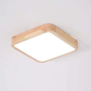 Lustra Lumière Plafonnière Géométrique en Bois LED-Luire