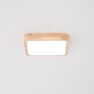 Lustra Lumière Plafonnière Géométrique en Bois LED-Luire