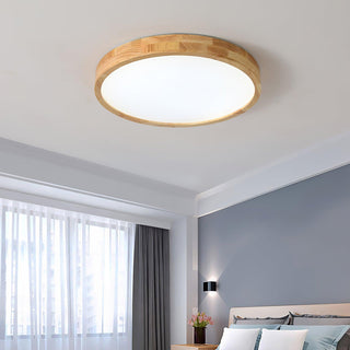 Lustra Lumière Plafonnière Géométrique en Bois LED-Luire