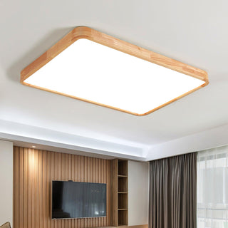 Lustra Lumière Plafonnière Géométrique en Bois LED-Luire