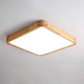 Lustra Lumière Plafonnière Géométrique en Bois LED-Luire
