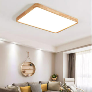 Lustra Lumière Plafonnière Géométrique en Bois LED-Luire