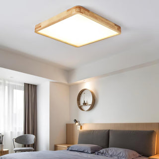 Lustra Lumière Plafonnière Géométrique en Bois LED-Luire