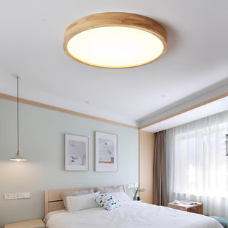 Lustra Lumière Plafonnière Géométrique en Bois LED-Luire