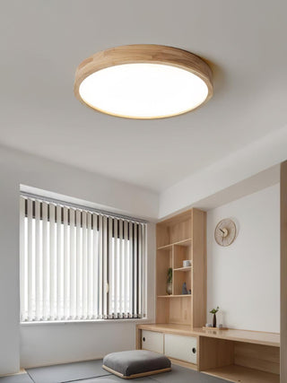 Lustra Lumière Plafonnière Géométrique en Bois LED-Luire