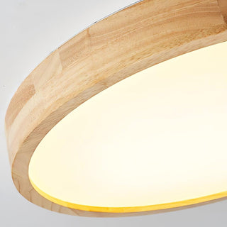 Lustra Lumière Plafonnière Géométrique en Bois LED-Luire