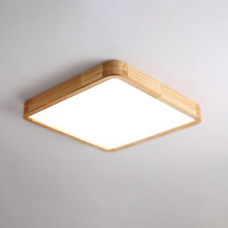 Lustra Lumière Plafonnière Géométrique en Bois LED-Luire