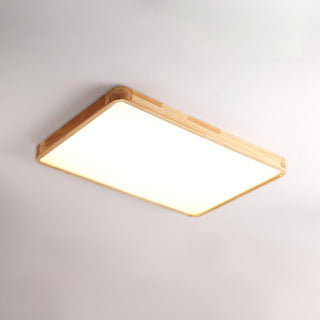 Lustra Lumière Plafonnière Géométrique en Bois LED-Luire