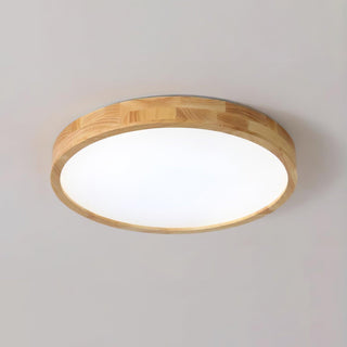 Lustra Lumière Plafonnière Géométrique en Bois LED-Luire