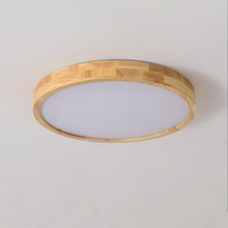 Lustra Lumière Plafonnière Géométrique en Bois LED-Luire