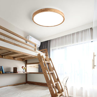 Lustra Lumière Plafonnière Géométrique en Bois LED-Luire