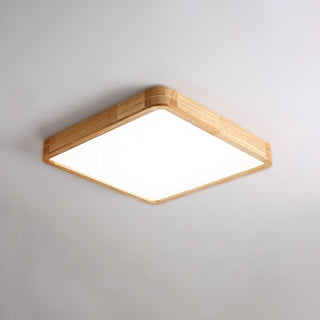 Lustra Lumière Plafonnière Géométrique en Bois LED-Luire