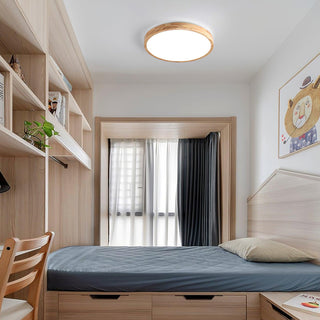 Lustra Lumière Plafonnière Géométrique en Bois LED-Luire