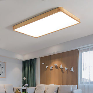 Lustra Lumière Plafonnière Géométrique en Bois LED-Luire